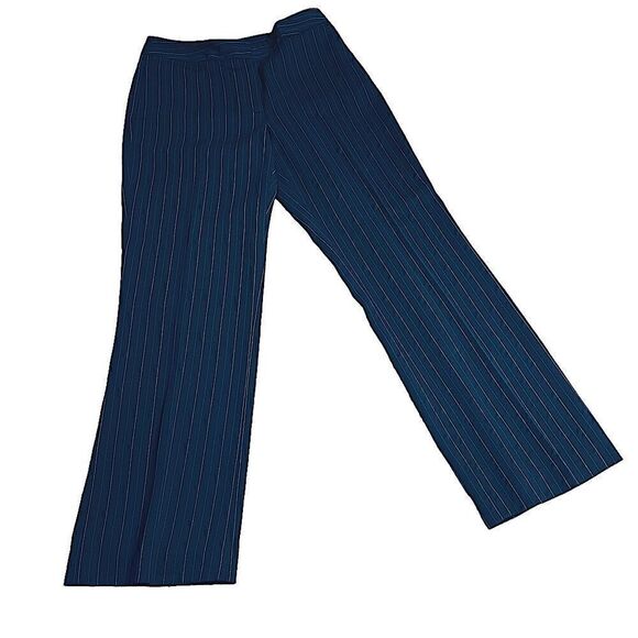 90s Rafaella Pinstripe Wide Leg, High Waist Dress Pants Trousers - Picture 4 of 13